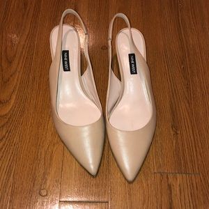 Nine West tan kitten heel worn once